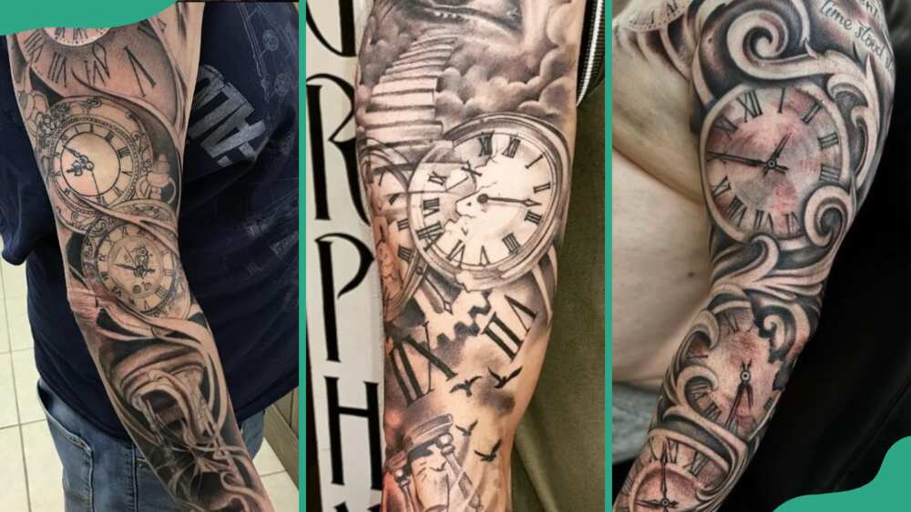 Clock sleeve tattoos