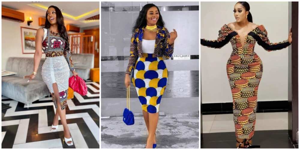 Photos of ladies in ankara outfits.