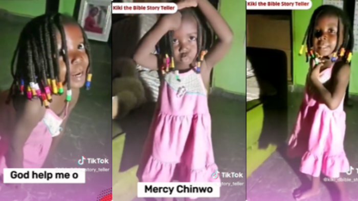 “This is beautiful”: Little girl preaches bible for mum in video, asks her to pray to God against her enemies