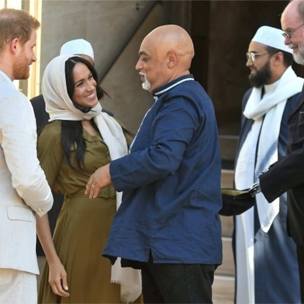 Meghan and Prince Harry visit Auwal Mosque in the Bo-Kaap neighbourhood during their royal tour of South Africa on Tuesday, September 24, 2019.