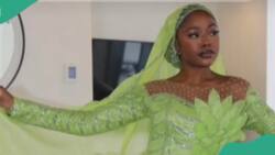 Lady orders lovely prom dress, gets different style, netizens react: "Na she dey find cheap tailor"