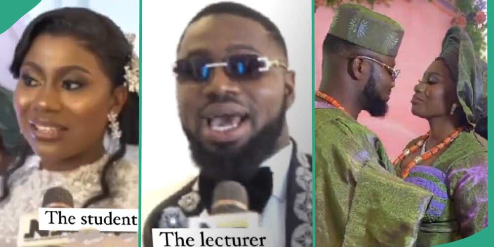 Lady joyous as she marries her lecturer. Lady joyous as she marries her lecturer.