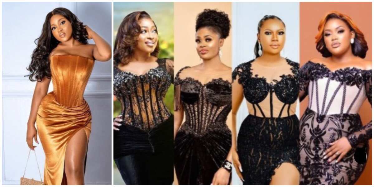 Asoebi fashion: 4 beautiful women with different body types slay the corset look