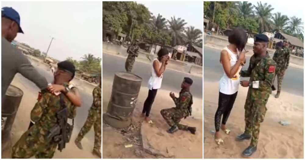 Gunshots Fired as Soldier Pulls Surprise Proposal on Lady at Checkpoint ...