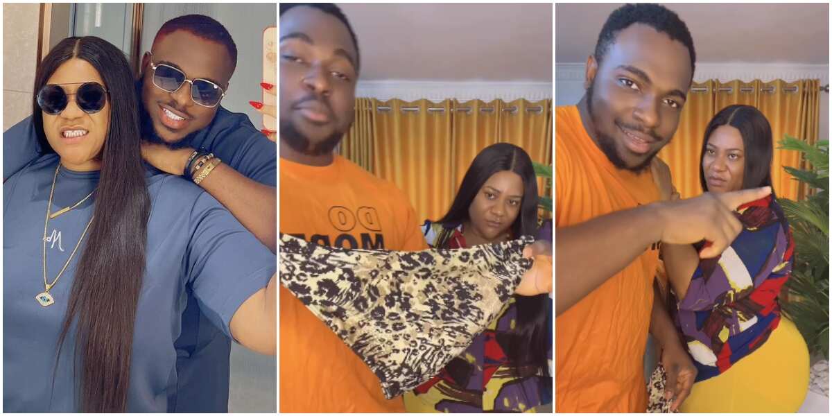 Watch moment Nkechi Blessing's lover flaunted her big pant online, netizens bash couple
