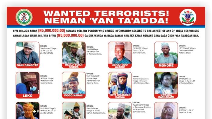 Just in: Nigerian military releases full list of terrorist commanders, announces bounty for information
