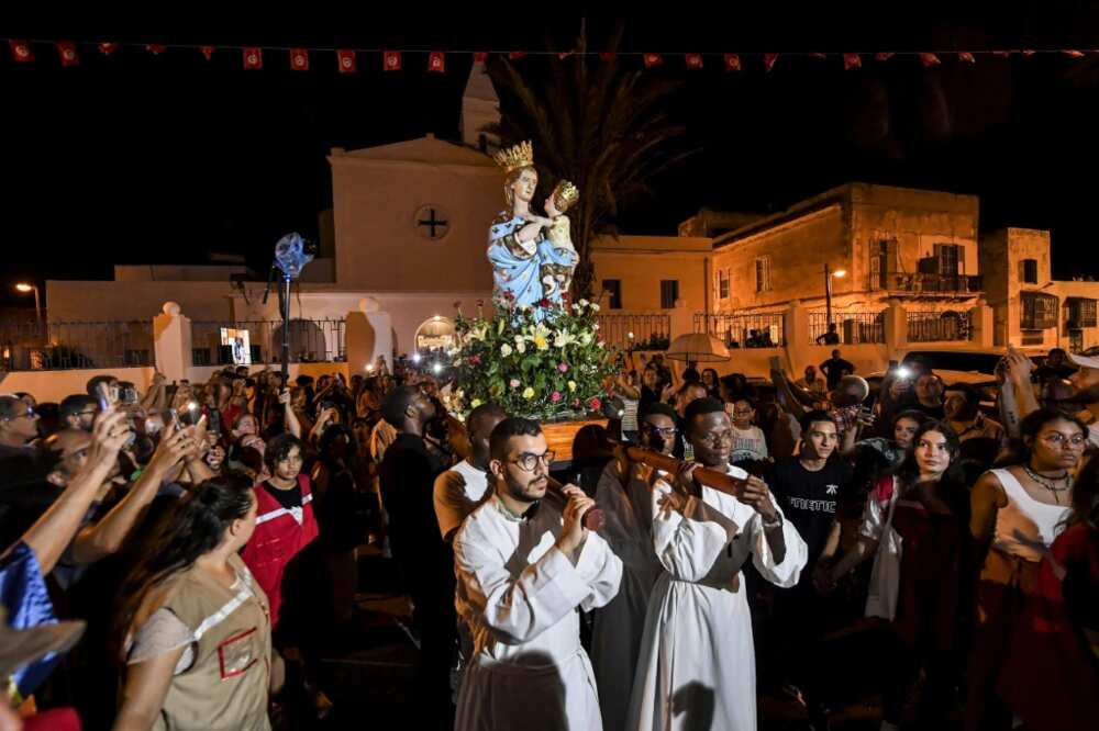 The Madonna of Trapani procession started after Tunisia's Muslim ruler Ahmed Bey -- whose mother was a Sardinian Christian -- gave a piece of land for building a church in 1848
