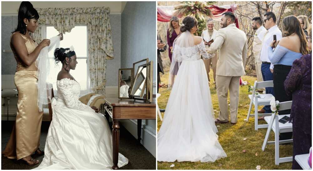 The moment a maid of honour stormed out of twin sister's wedding.