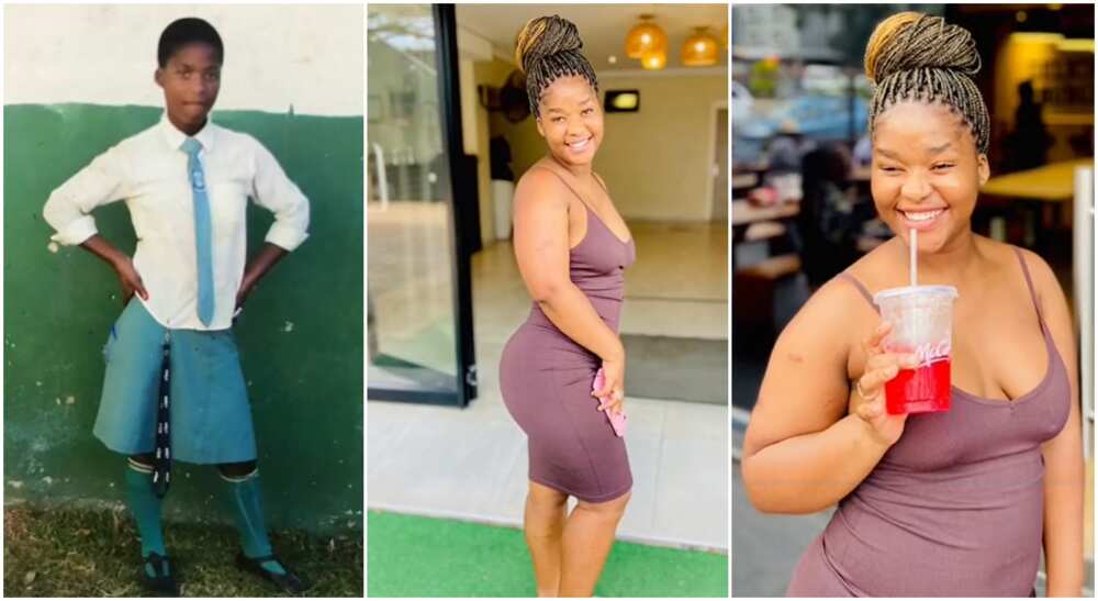 Photos of a lady who transformed into a damsel.