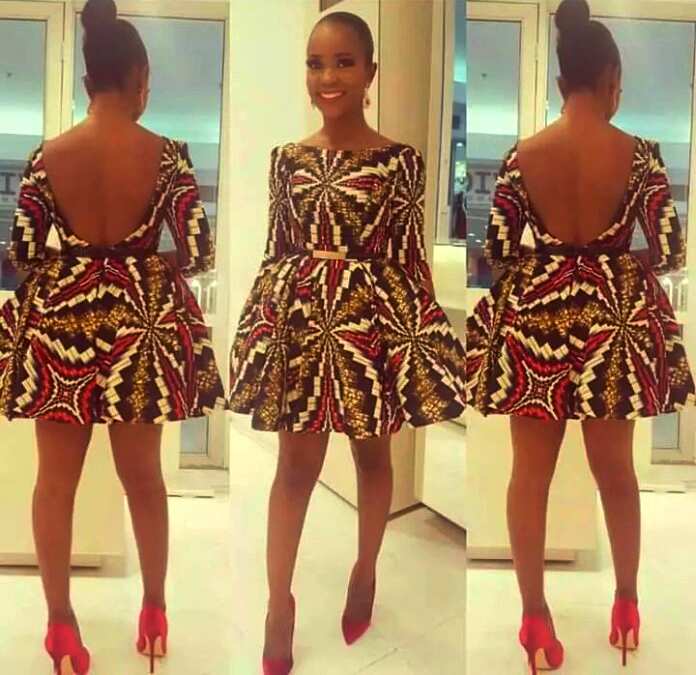 A line Ankara dress with open back