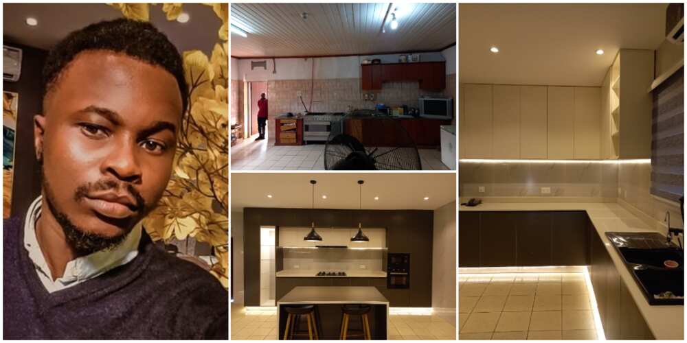 Nigerian Man Impresses Many as he Gives Kitchen a Transformed Look, Photos Cause Huge Stir Nigerian Man Impresses Many as he Gives Kitchen a Transformed Look, Photos Cause Huge Stir