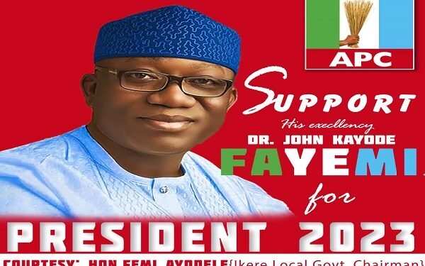 2023: APC chieftain spreads Fayemi campaign poster online