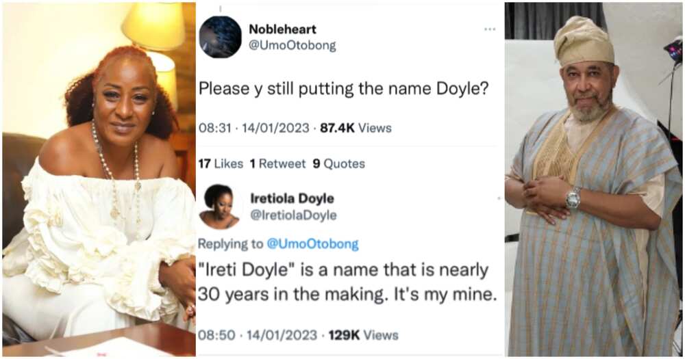 Why Ireti Doyle is keeping ex-husband's last name. Why Ireti Doyle is keeping ex-husband's last name.