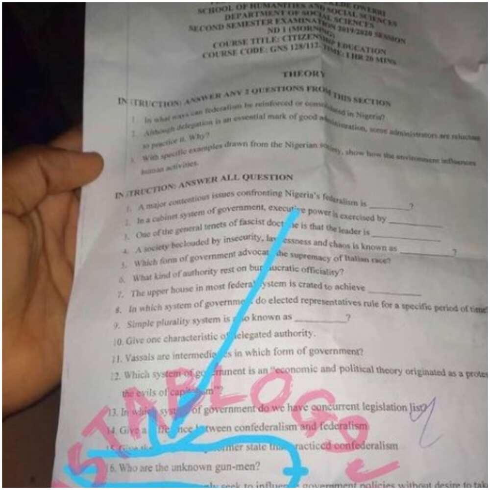 The question is circled on the paper.