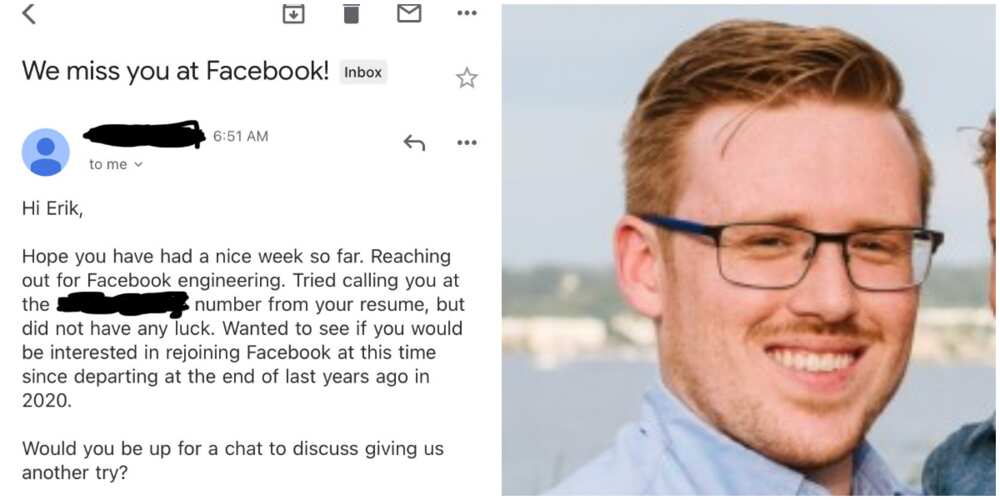 Man Who Quit Facebook Company after 360 Days Says They Want Him Back, Shares Email Proof, Stirs Huge Reactions Man Who Quit Facebook Company after 360 Days Says They Want Him Back, Shares Email Proof, Stirs Huge Reactions