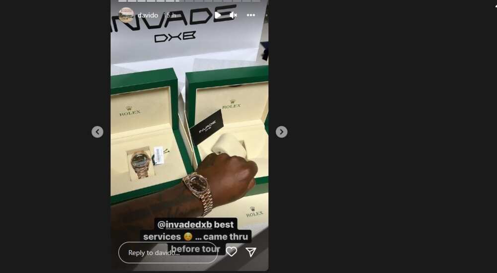 davido, rolex watch