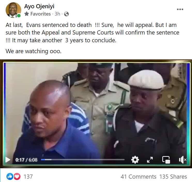 Billionaire kidnapper, Evans, not sentenced to death by court