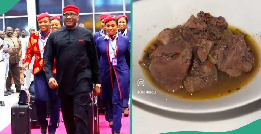 Video as man hints at funny plan after seeing food being served on Air Peace flight