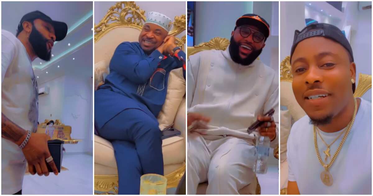 You need to see this video of KCee, EMoney hailing MC Oluomo as they host him in their house, gift him cash