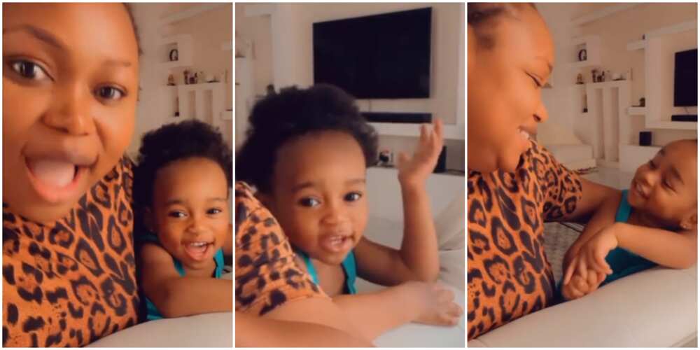 Ruth Kadiri and Lookalike Daughter Melt Hearts of Nigerians With Adorable Video As They Sing Nursery Rhymes