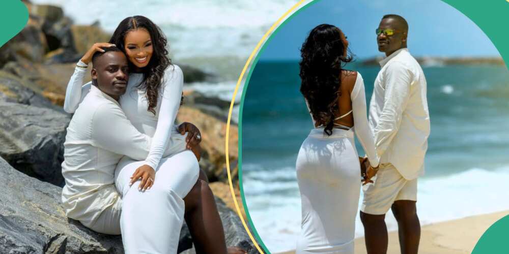Clips from Wofai Fada and Taiwo Cole's engagement post.