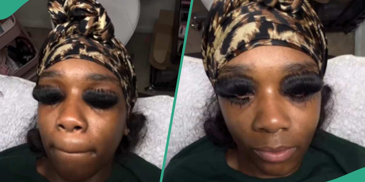 Check out the wild eyelashes fixed that had many laughing at her (video)