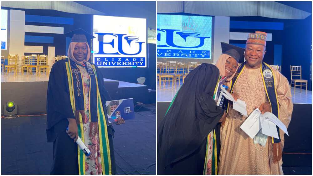 Aishat appreciated her parents' support. Aishat appreciated her parents' support.