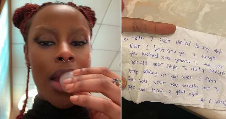 Lady shows off letter she received from 11-year-old girl