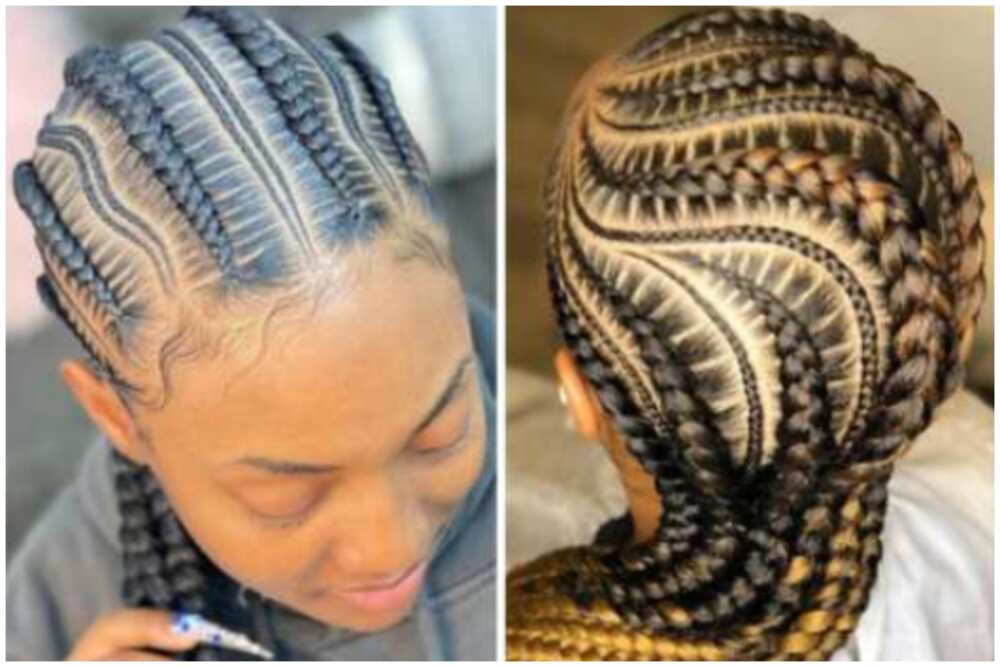 Thick and thin Ghana braids