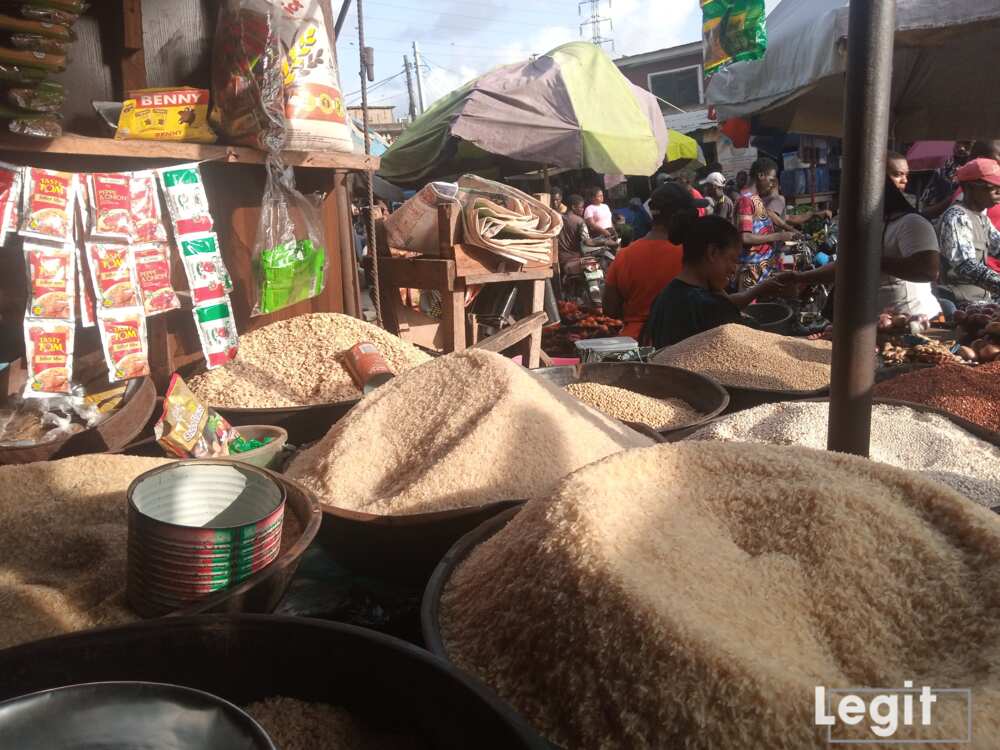 Legit.ng weekly price check, Ojota market, Lagos market, rice, ogbono, egusi, beans, crayfish