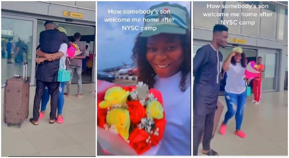 Photos of the sweet moment man welcomed his girl from NYSC camp.