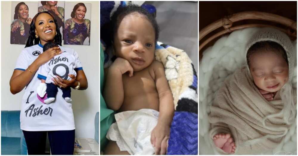 Photos of Biola Adebayo and her baby, Asher Photos of Biola Adebayo and her baby, Asher