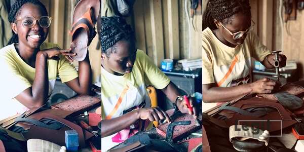 Edna Frimpong is a talented female shoemaker based in Ghana