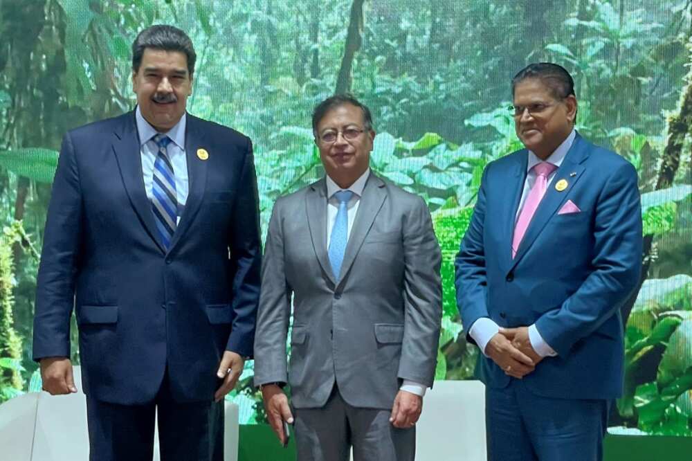 From L to R: The presidents of Venezuela, Nicolas Maduro, Colombia's Gustavo Petro and Suriname's Chan Santokhi attend a Latin American event on the sidlelines of the COP27 climate conference