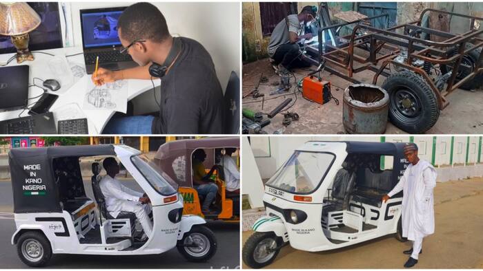 "Great news from Kano": Nigerian man builds beautiful Keke Napep, photos of tricycle go viral
