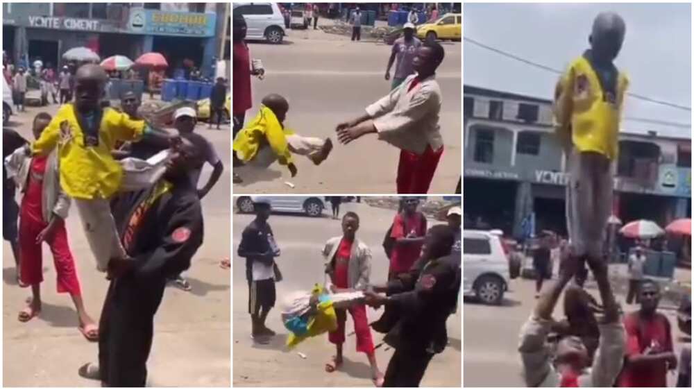 Little kids perform stunts in viral video, they throw each other up in the air