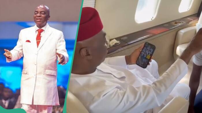 "So lovely": Bishop David Oyedepo lays hand as he prays for pilot aboard private jet in video