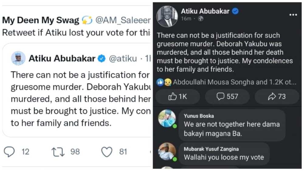 Atiku Abubakar, Deborah Samuel, Shehu Shagari College of Education, Sokoto