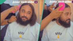 Woman shows off husband's hair, likens him to Jesus, video trends: "Dis one ate d last supper alone"