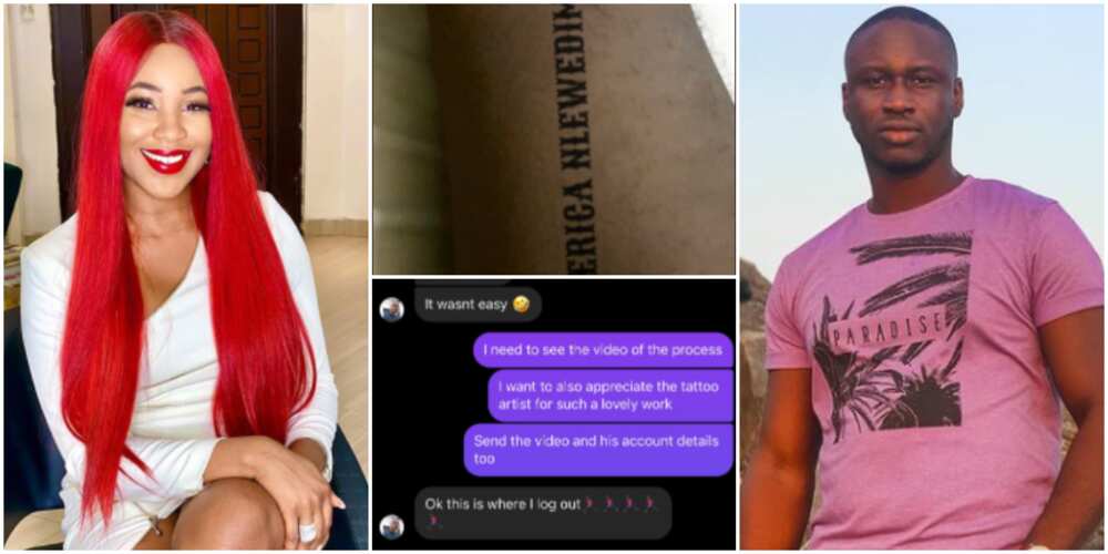 BBNaija's Erica reacts as comedian posts fake tattoo of her name