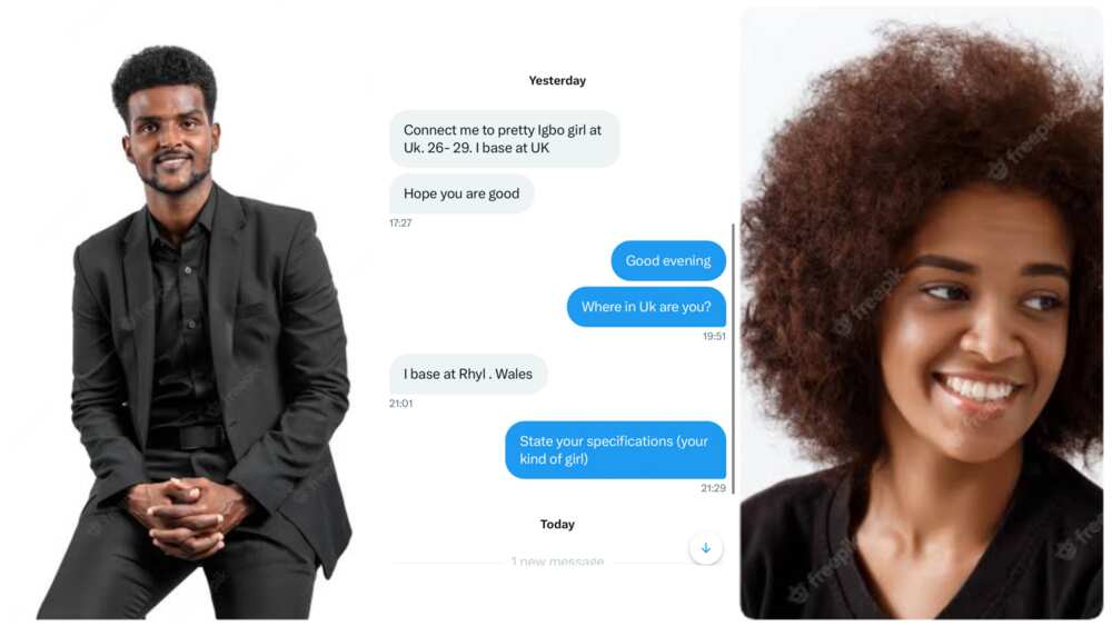 Photo is Man in suit and a lady Photo is Man in suit and a lady