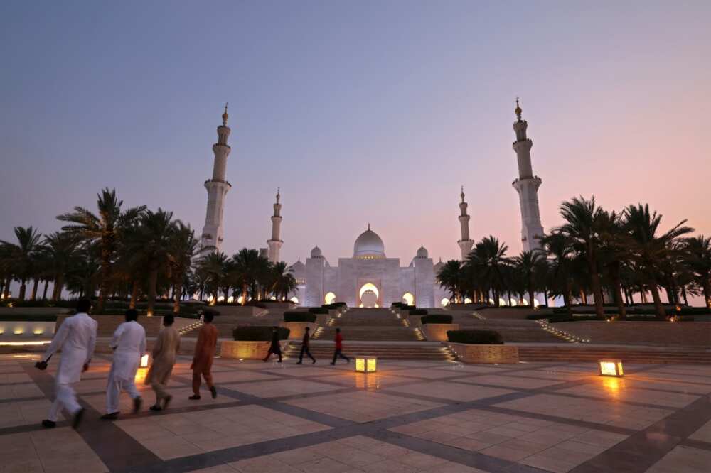 The Sheikh Zayed Grand Mosque in Abu Dhabi, capital of the United Arab Emirates which has called for an easing of regional tensions