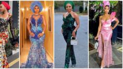 African fashion: 9 ladies command attention in head-turning asoebi styles