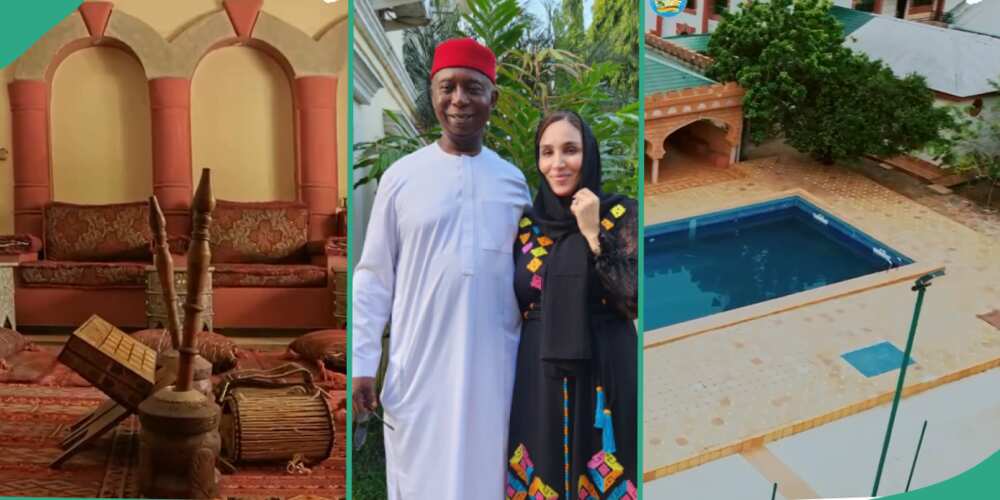 Regina Daniels' co-wife Laila shares video of Ned Nwoko's mansion.