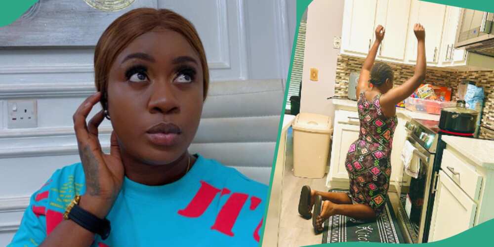 Actress Olayinka Solomon's hubby  reacts implicit    her failed effort  astatine  grilling chicken.