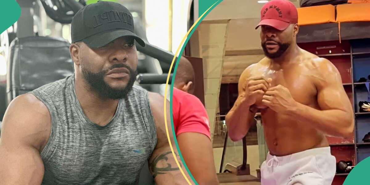 See video of actor Bolanle Ninalowo undergoing boxing training that got fans gushing over his body