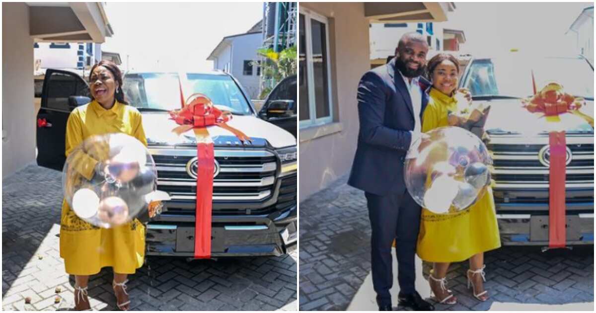 Mercy Chinwo's husband sparks huge reactions as he gifts her new car for birthday