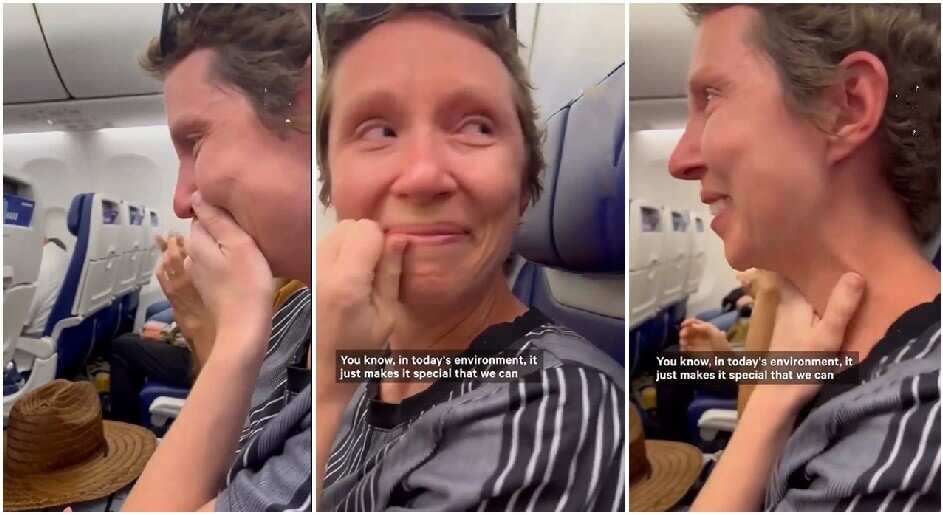 Photos of cancer survivor on flight to Hawaii to celebrate.