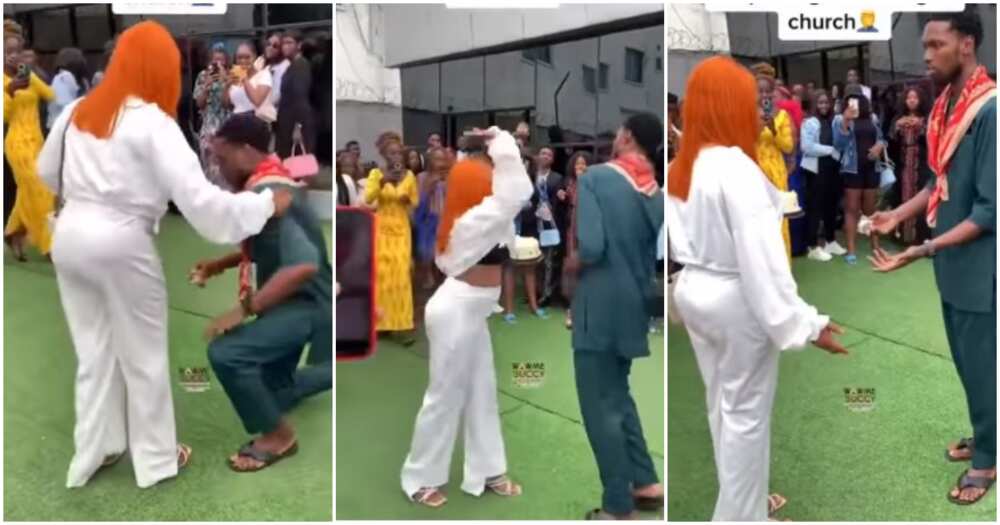 Nigerian lady slaps her boyfriend, lady rejects church proposal