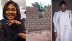 Mercy Johnson shares video of house hubby is building for old man in village to celebrate him on his birthday